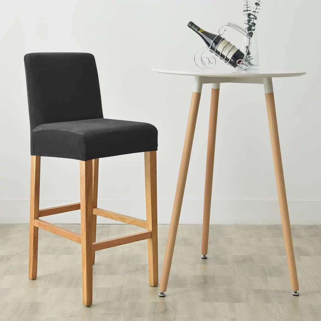 Bársonyos fekete bárszék Huzat