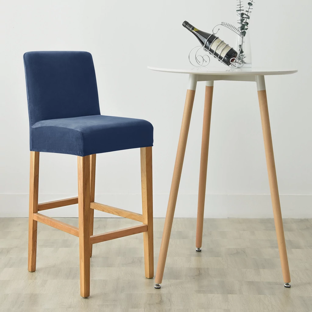 Bársonyos tengerészkék bárszék Huzat