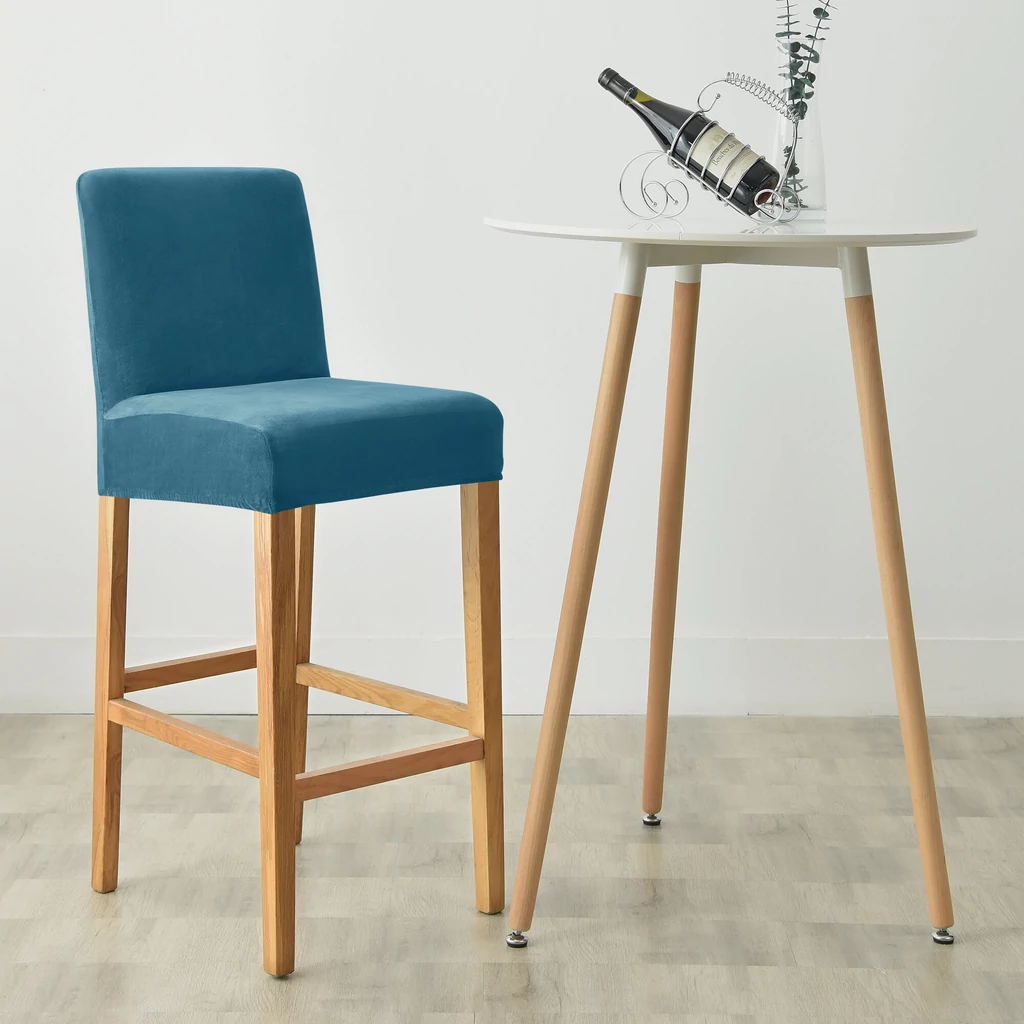 Bársonyos tengerkék bárszék Huzat