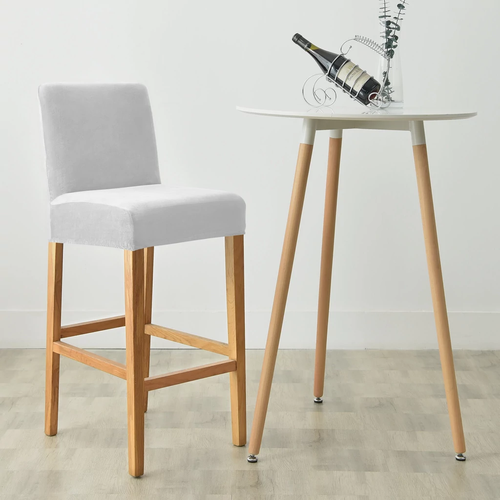 Bársonyos világosszürke bárszék Huzat