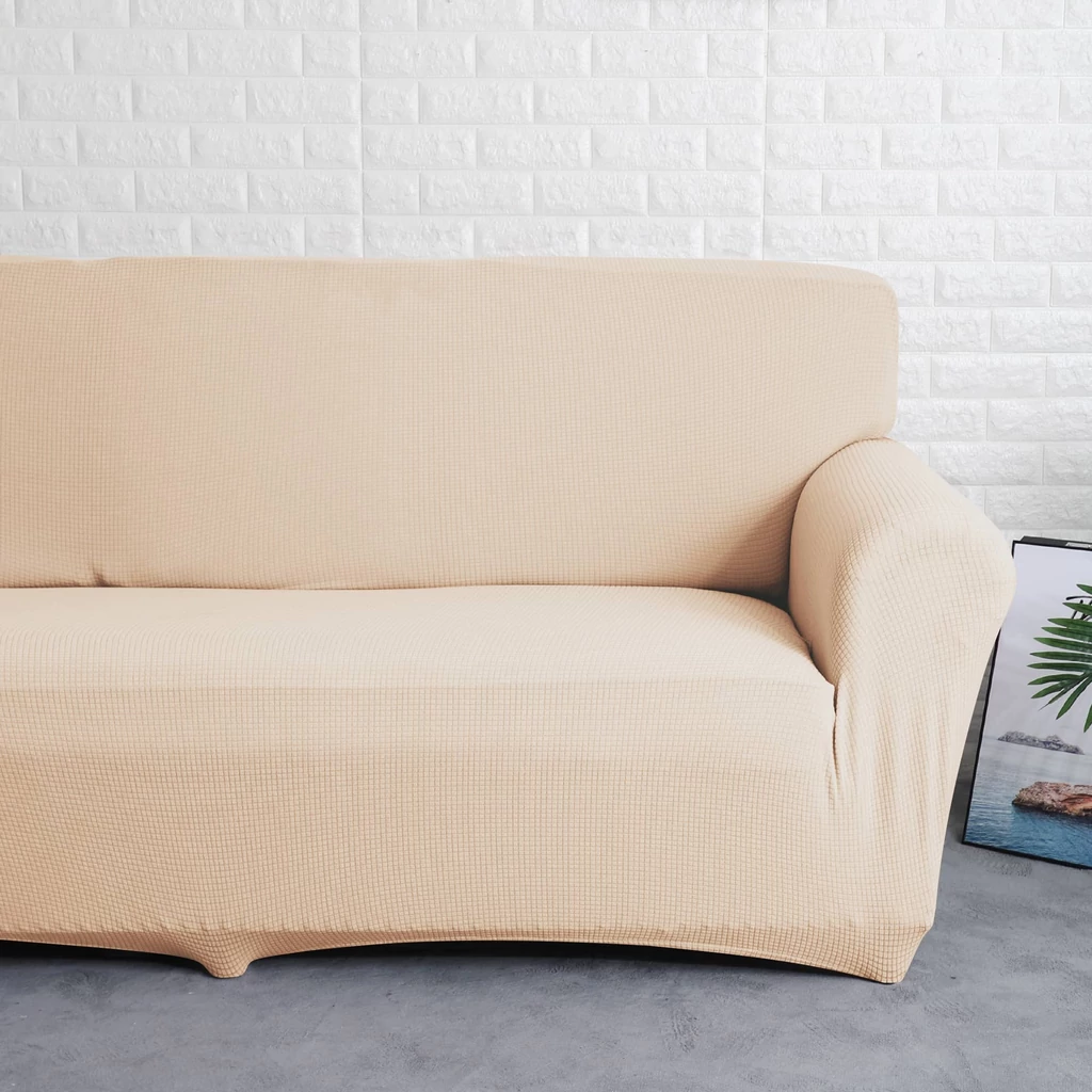 Bézs kanapé huzat 4 személyes enyhén vízlepergető