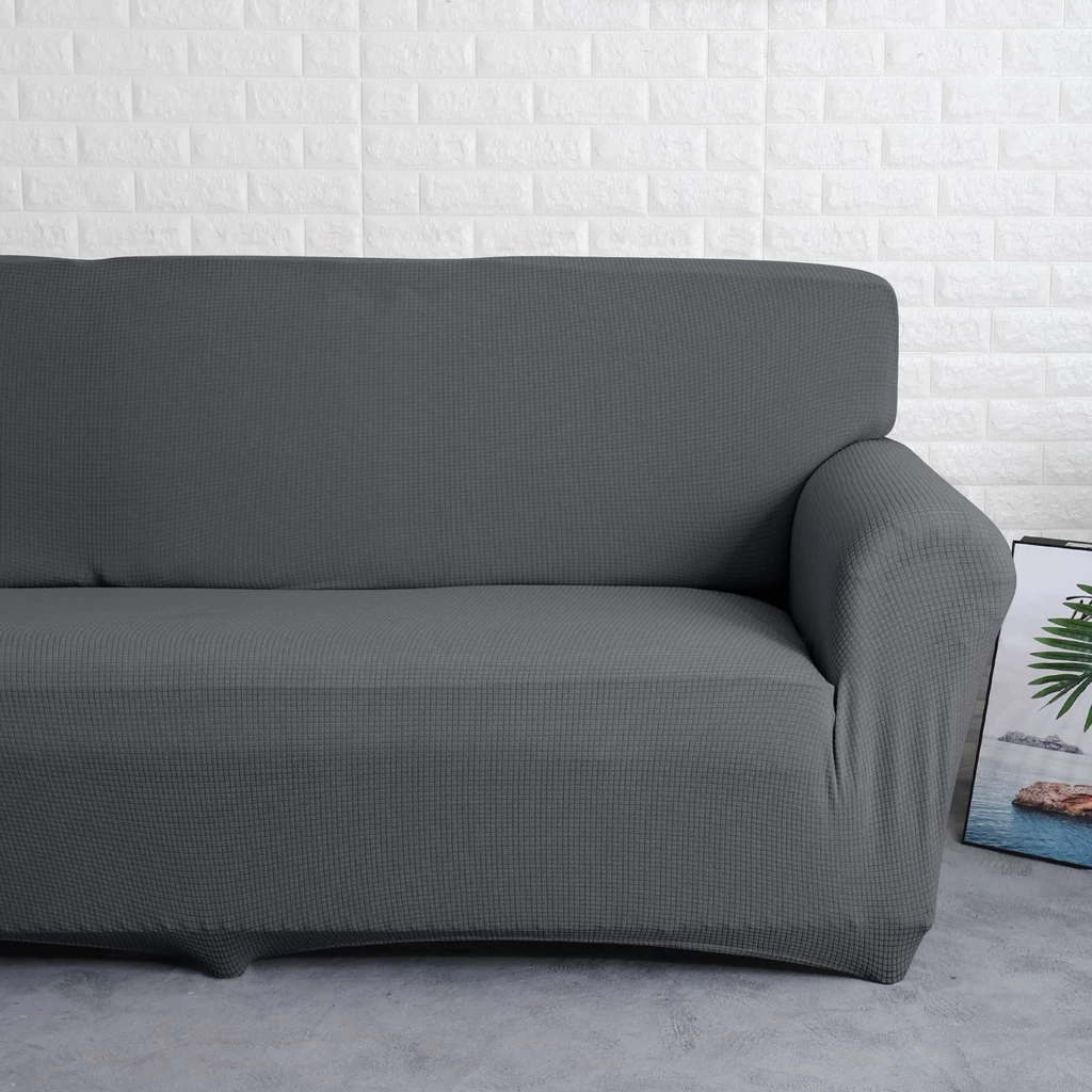 Sötétszürke kanapé huzat 4 személyes enyhén vízlepergető