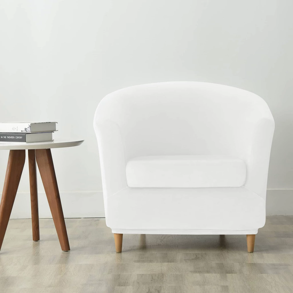 Bársonyos rugalmas fehér klub fotel huzat