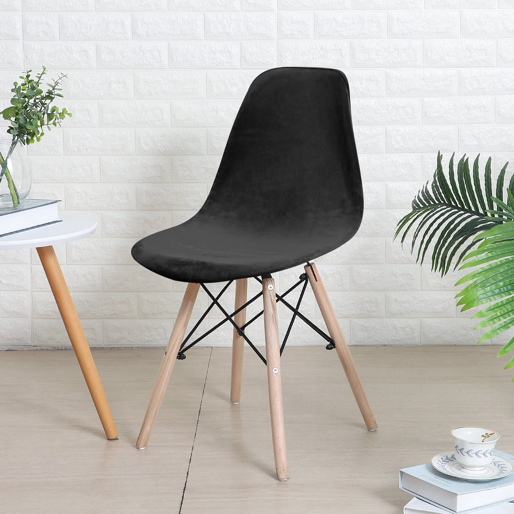 Fekete bársonyos kagylószék Huzat teljes székre