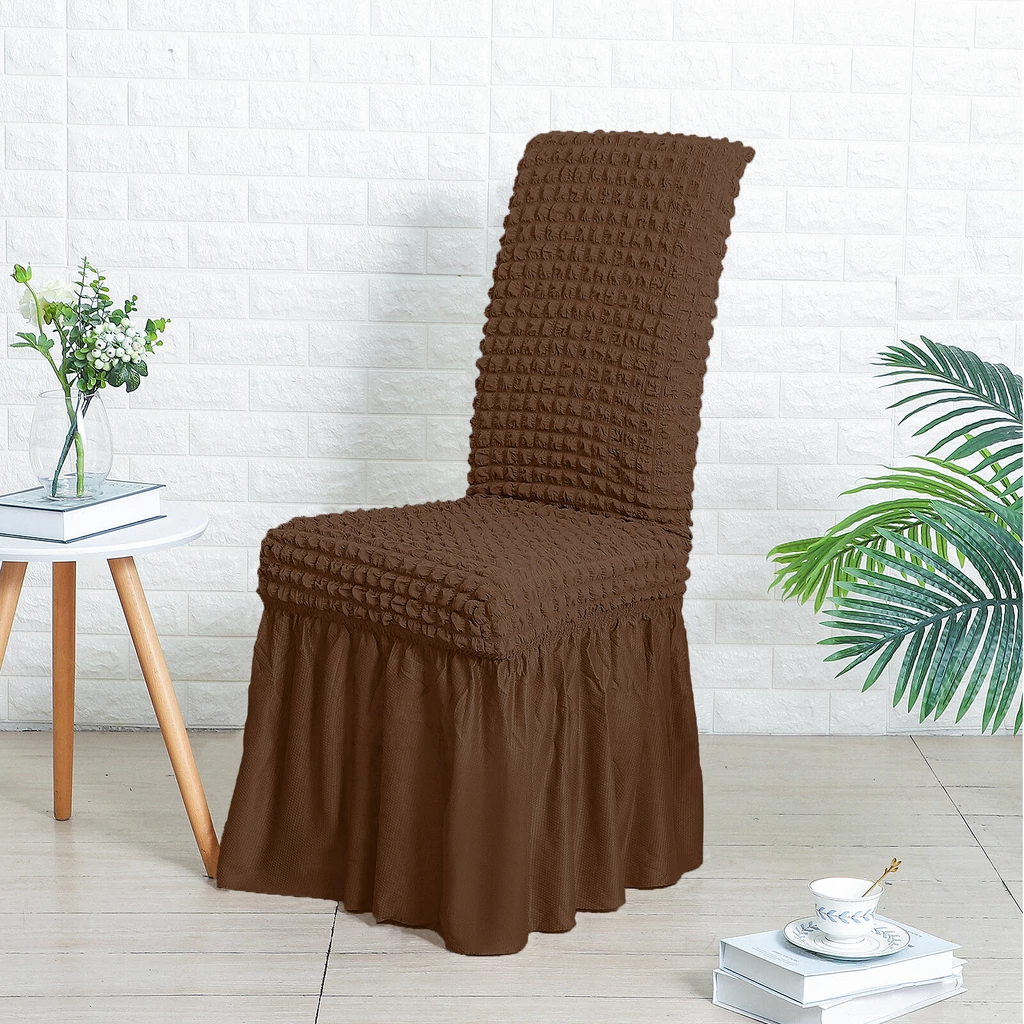 Barna seersucker székszoknya teljes székre