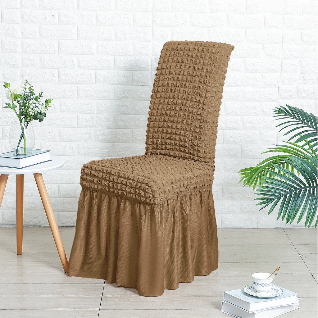 Kapucsínó seersucker székszoknya teljes székre