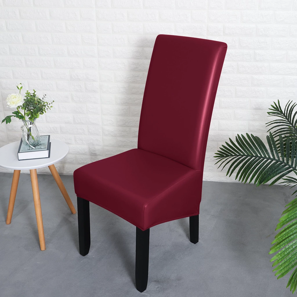 Magastámlás hosszú székhuzat vízálló műbőr rugalmas bordó szemből