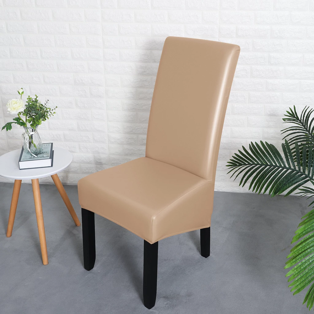 Magastámlás hosszú székhuzat vízálló műbőr rugalmas kapucsínó barna szemből