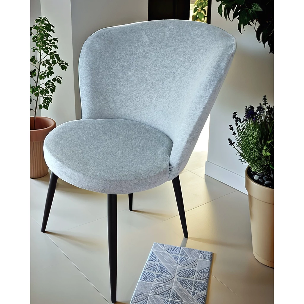 székhuzat JYSK Risskov étkezőszékre szemből világosszürke