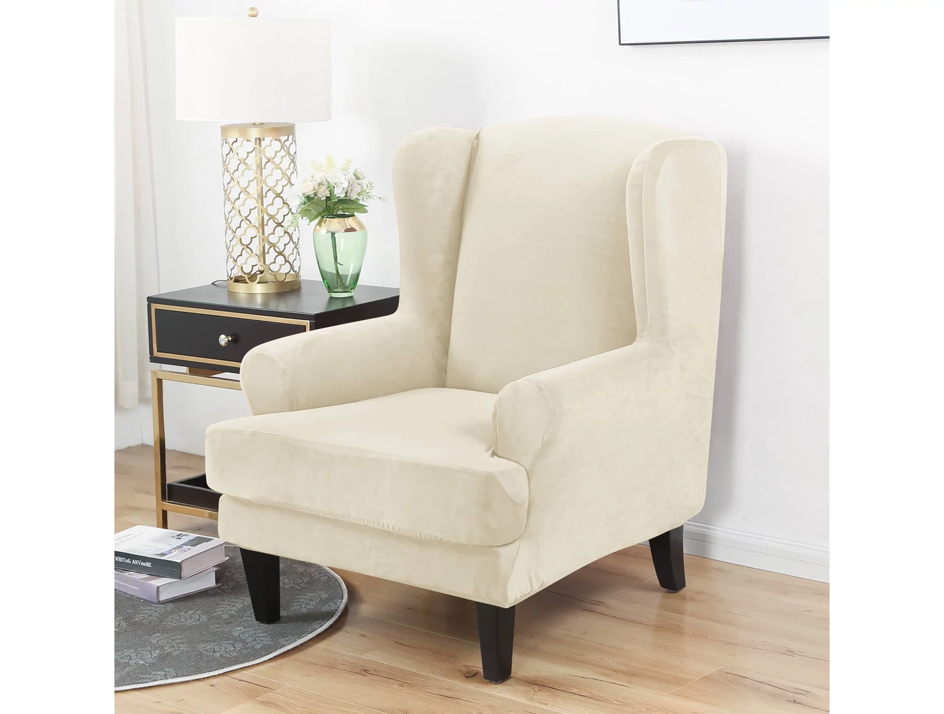 Bársonyos huzat füles fotelre