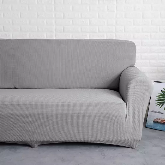 Világosszürke kanapé huzat 3 személyes enyhén vízlepergető