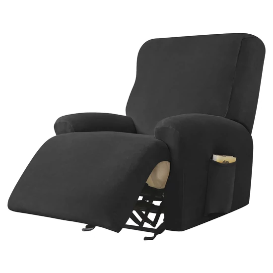 relax fotel huzat rugalmas fekete 1 üléses bársonyos