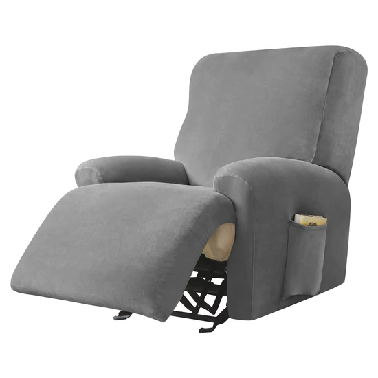 relax fotel huzat rugalmas világosszürke 1 üléses bársonyos