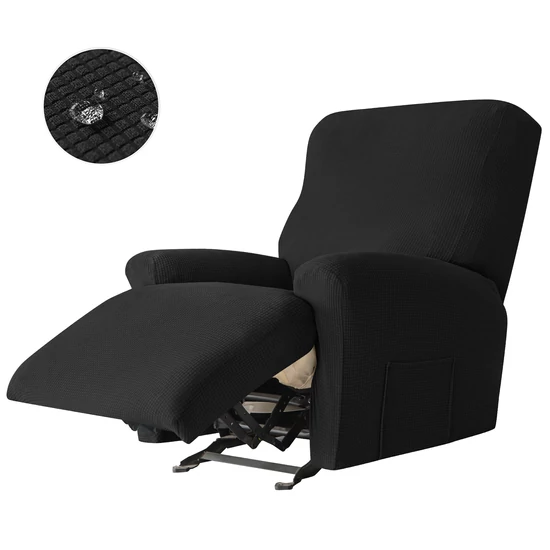 relax fotel huzat rugalmas fekete 1 üléses enyhén vízlepergető