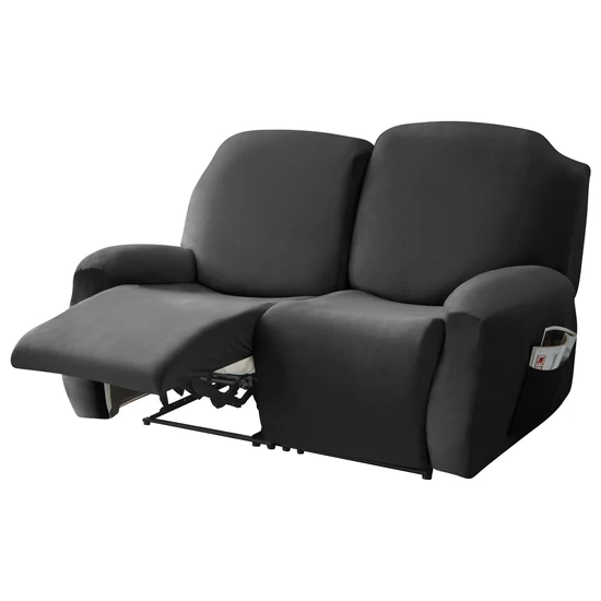 relax fotel huzat rugalmas fekete 2 üléses bársonyos