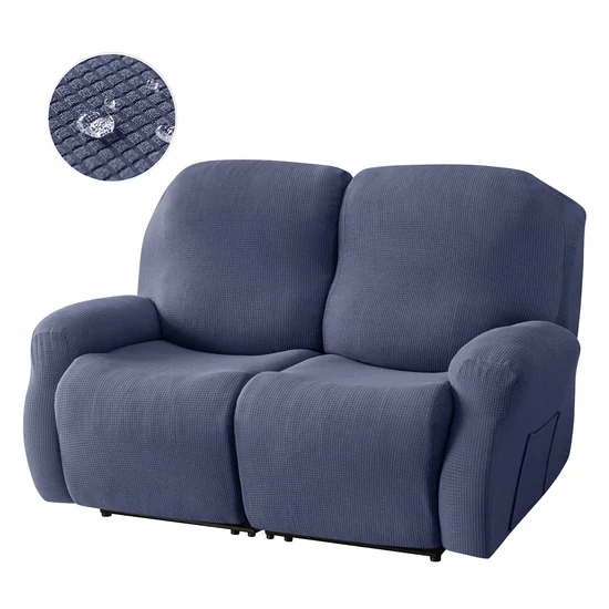 relax fotel huzat rugalmas sötétkék 2 üléses enyhén vízlepergető