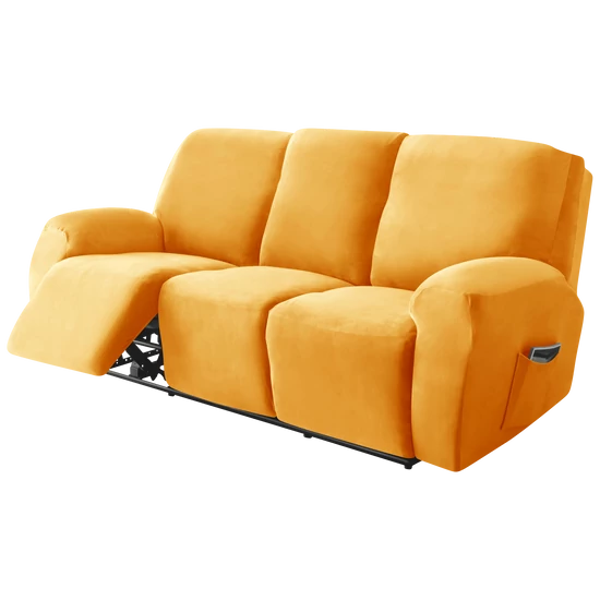 relax fotel huzat rugalmas arany 3 üléses bársonyos