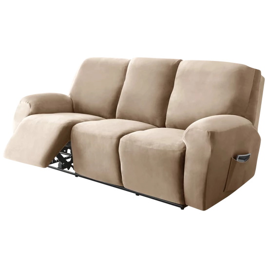 relax fotel huzat rugalmas kapucsínó 3 üléses bársonyos