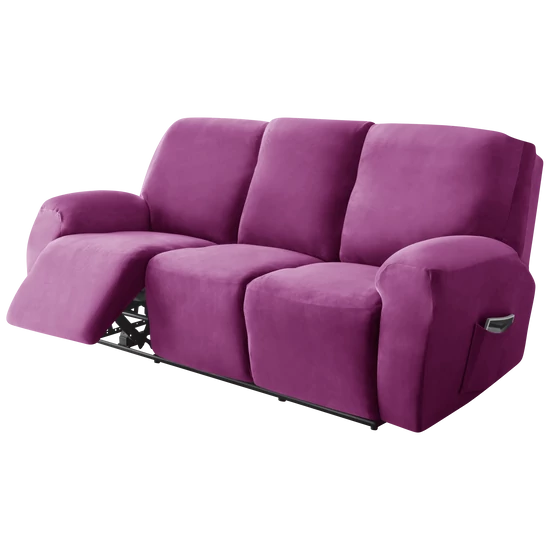 relax fotel huzat rugalmas halványlila 3 üléses bársonyos