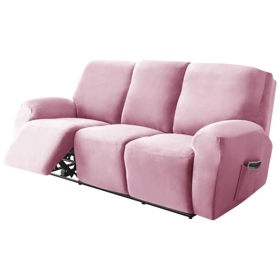 relax fotel huzat rugalmas rózsaszín 3 üléses bársonyos