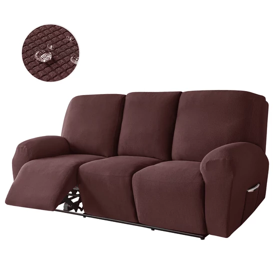 relax fotel huzat rugalmas barna 3 üléses enyhén vízlepergető