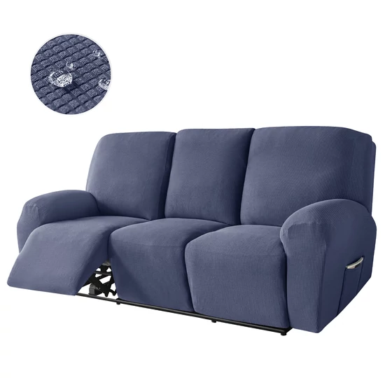 relax fotel huzat rugalmas sötétkék 3 üléses enyhén vízlepergető