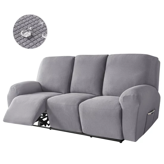 relax fotel huzat rugalmas világosszürke 3 üléses enyhén vízlepergető