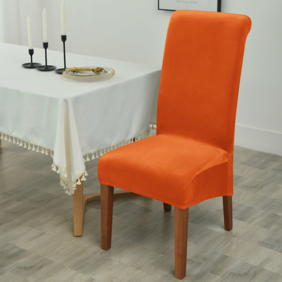 Hosszú narancssárga bársonyos székHuzat teljes székre