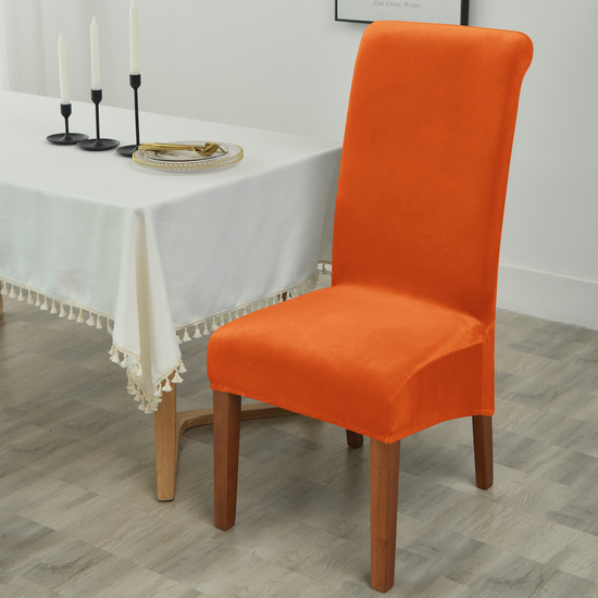 Hosszú narancssárga bársonyos székHuzat teljes székre