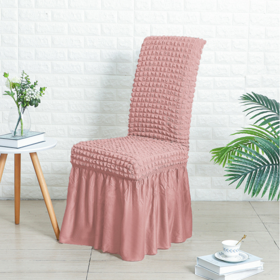 Rózsaszín seersucker székszoknya teljes székre