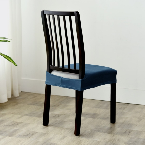 Kék bársonyos székHuzat nem levehető ülésre