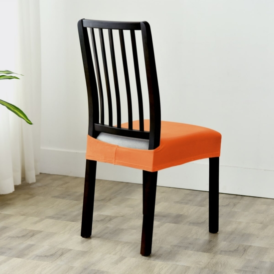 Narancssárga bársonyos székhuzat nem levehető ülőrészre