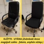 Kép 8/10 - fekete rugalmas mosható irodai forgószék huzat L-es előtte-utána