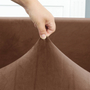 Kép 5/6 - barna bársonyos gumis kanapé huzat 2 személyes