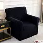 Kép 1/6 - fekete enyhén vízlepergető rugalmas klasszikus fotel huzat