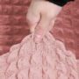 Kép 4/5 - rózsaszín seersucker heverő huzat padhuzat