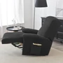 Kép 4/5 - relax fotel huzat rugalmas fekete 1 üléses bársonyos
