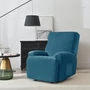 Kép 3/5 - relax fotel huzat rugalmas tengerkék 1 üléses bársonyos