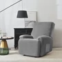 Kép 3/5 - relax fotel huzat rugalmas világosszürke 1 üléses bársonyos