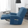 Kép 3/4 - relax fotel huzat rugalmas kék 4 üléses bársonyos