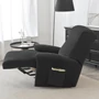 Kép 1/3 - relax fotel huzat rugalmas sötétszürke 4 üléses bársonyos