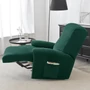 Kép 3/4 - relax fotel huzat rugalmas sötétzöld 4 üléses bársonyos