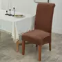 Kép 1/5 - Hosszú barna bársonyos székHuzat teljes székre