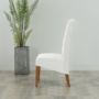 Kép 3/5 - Hosszú fehér bársonyos székHuzat teljes székre