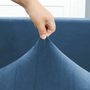 Kép 4/5 - Hosszú kék bársonyos székHuzat teljes székre
