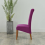 Kép 3/5 - Hosszú lila bársonyos székHuzat teljes székre