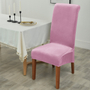 Kép 1/5 - Hosszú rózsaszín bársonyos székHuzat teljes székre