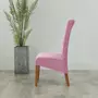 Kép 3/5 - Hosszú rózsaszín bársonyos székHuzat teljes székre