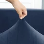 Kép 4/5 - Hosszú tengerészkék bársonyos székHuzat teljes székre