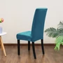 Kép 3/5 - Pávakék bársonyos székHuzat teljes székre